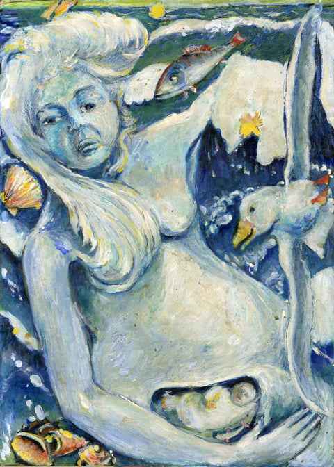 In early days, the Albatross was said to be the soul of dead mariners. Indeed, life is a voyage, hopefully of discovery - many fail, few succeed. All depend on the goodwill within the crew of the ship. The albatross represents the cross of suffering. By C