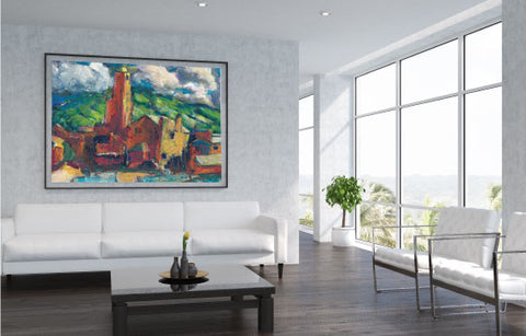 CHANIA, CRETE Town of Chania on the Greek island of Crete during a visit with George and James. The smell of fresh fruit at the markets was intoxicating. Painted in 1983. Christopher James Hamilton Blake