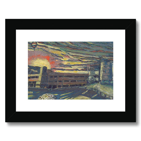 SUNSET OVER A CAR PARK (WESTGATE, OXFORD) Framed & Mounted Print