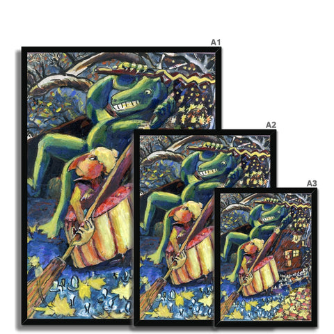 SWEEPING UP THE LAST STAR Framed Print