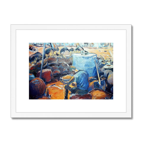 OPAL MINING, LIGHTNING RIDGE, AUSTRALIA Framed & Mounted Print