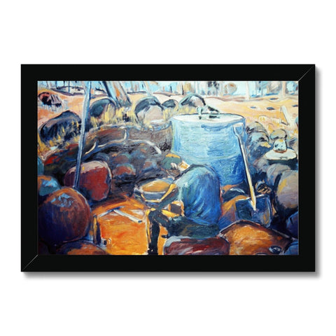 OPAL MINING, LIGHTNING RIDGE, AUSTRALIA Framed Print