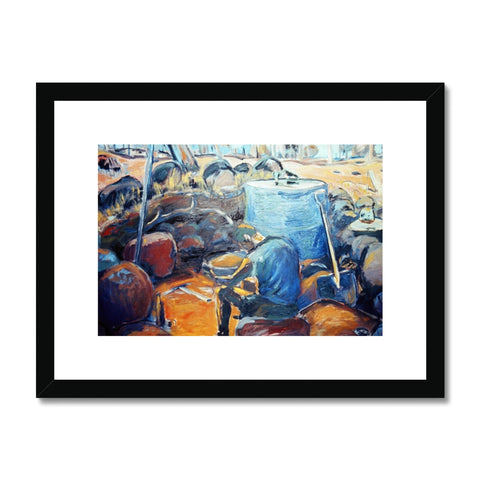 OPAL MINING, LIGHTNING RIDGE, AUSTRALIA Framed & Mounted Print