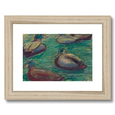 GRAND UNION CANAL DUCKS Framed & Mounted Print