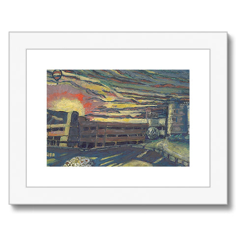 SUNSET OVER A CAR PARK (WESTGATE, OXFORD) Framed & Mounted Print