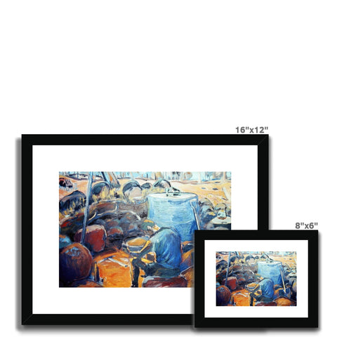 OPAL MINING, LIGHTNING RIDGE, AUSTRALIA Framed & Mounted Print