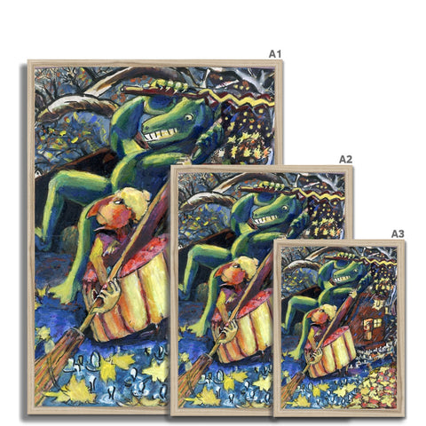 SWEEPING UP THE LAST STAR Framed Print