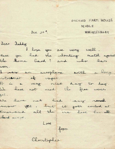 Letter to Mummy & Daddy - 30 December 1939