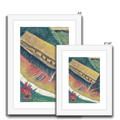 LONGHOUSES, SAWAWAK Framed & Mounted Print