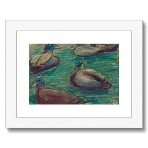 GRAND UNION CANAL DUCKS Framed & Mounted Print