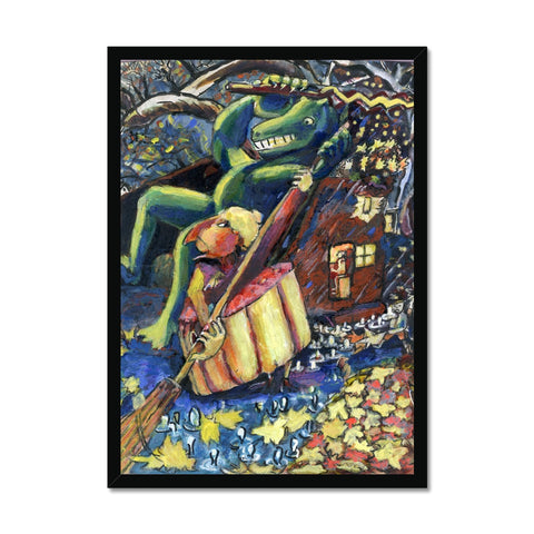 SWEEPING UP THE LAST STAR Framed Print