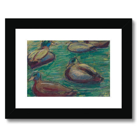 GRAND UNION CANAL DUCKS Framed & Mounted Print